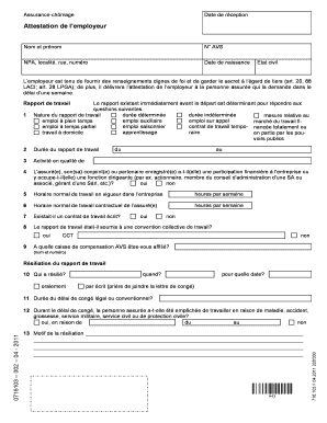 Attestation de l’employeur