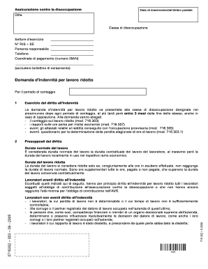 Domanda d'indennità per lavoro ridotto