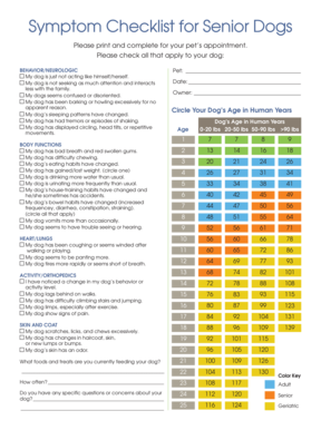 Senior Dog Health Checklist