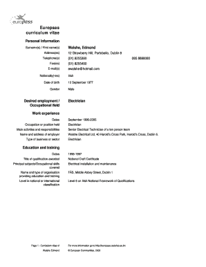 Europass Curriculum Vitae