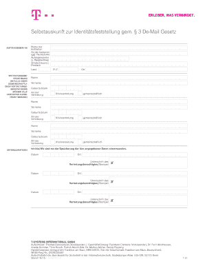 Selbstauskunft zur Identitätsfeststellung