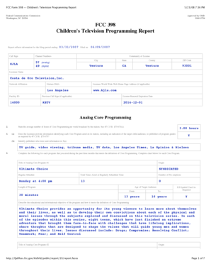 FCC Form 398 — Children's Television Programming Report