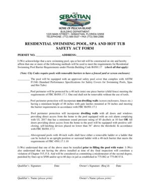 Florida Residential Swimming Pool Safety Permit