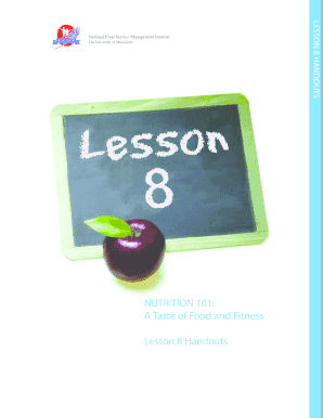 Nutrition 101 Lesson 8 Handouts