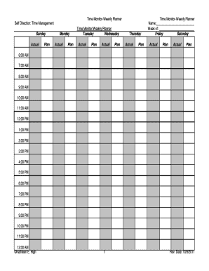 Time Monitor Weekly Planner