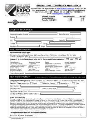 Exhibitor Insurance Certificate Form