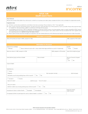 NTUC Gift Death Claim Form
