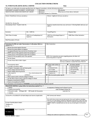 Collection Instructions Form