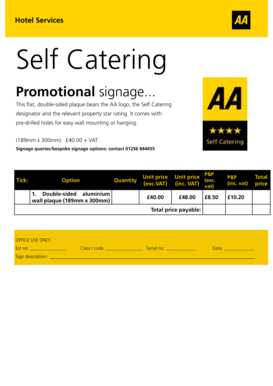 AA Hotel Services Sign Order Form