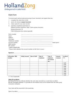 Salland Insurance Claim Form