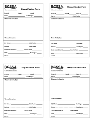 Disqualification Form