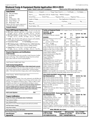Longhorn Council BSA Weekend Camp Application