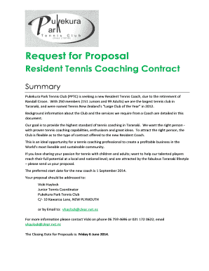 Resident Tennis Coaching Contract