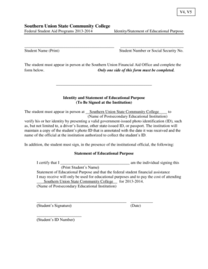 Identity and Statement of Educational Purpose Form