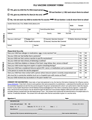 Flu Vaccine Consent Form