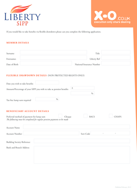 UK Flexible Drawdown Application Form