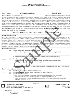 Lead-Based Paint Hazard Addendum