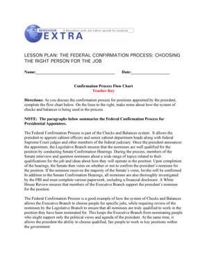 Federal Confirmation Process Lesson Plan