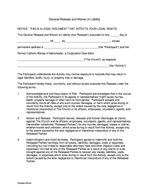 General Release and Waiver of Liability