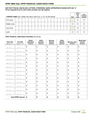 HPRP Financial Assistance Form