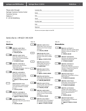 Springer Book Order Form