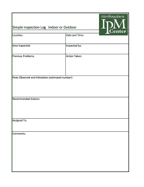Simple Inspection Log