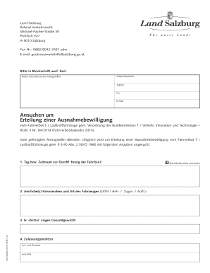 Antrag auf Ausnahmebewilligung vom Fahrverbot für Lastkraftfahrzeuge