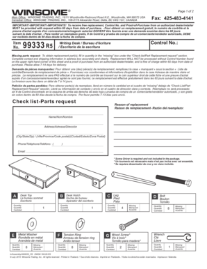 Winsome Trading Replacement Parts Request Form