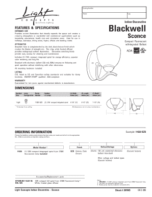 Blackwell Sconce Order Form