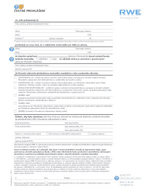Honorary Declaration for Utility Transfer