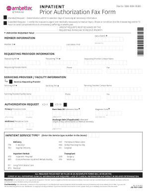 Prior Authorization Fax Form