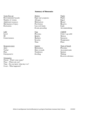 Patient Assessment Study Guide