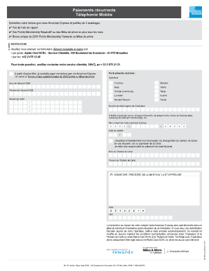 Formulaire d'autorisation de paiement de facture gsm