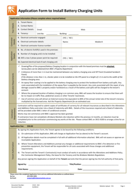 Application bFormb to Install Battery Charging Units