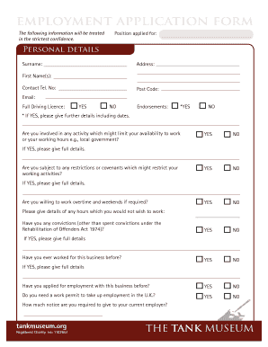 Employment Application Form