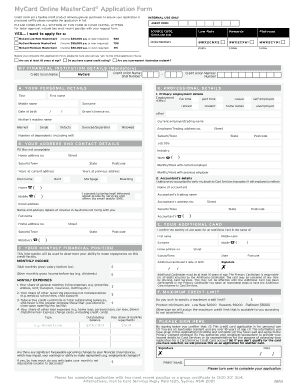 Credit Card Application Form