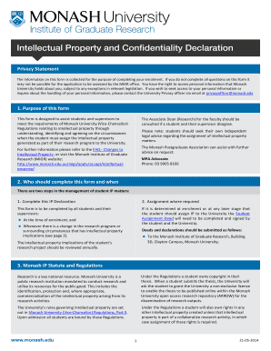 Intellectual Property and Confidentiality Declaration Form