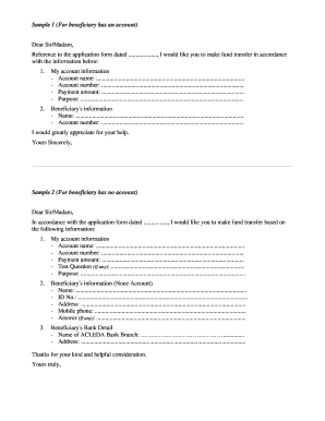 Fund Transfer Request Form