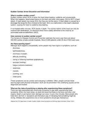 Sudden Cardiac Arrest Information Sheet