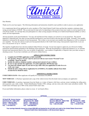 United Federal Credit Union Loan Application