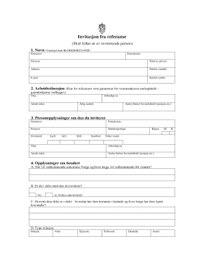 Norwegian Visa Invitation Form