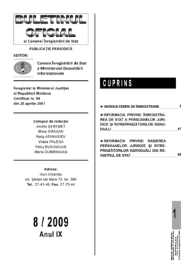 Moldova Legal Entity Registration Forms