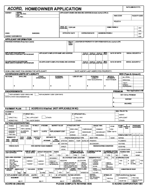 Homeowner Insurance Application Form