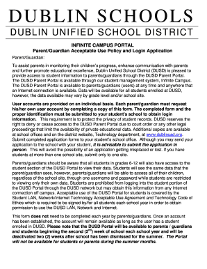 Dublin Unified School District Parent Portal Application