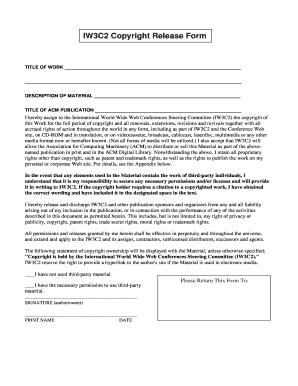 IW3C2 Copyright Release Form