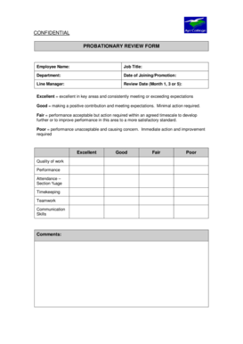 Probationary Review Form