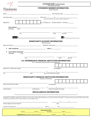 Outgoing Wire Transfer Request Form