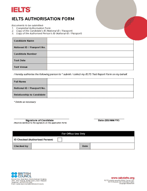 IELTS Authorisation Form