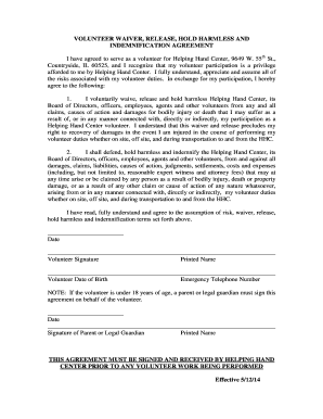 Volunteer Waiver and Release Agreement