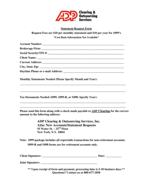 Statement Request Form